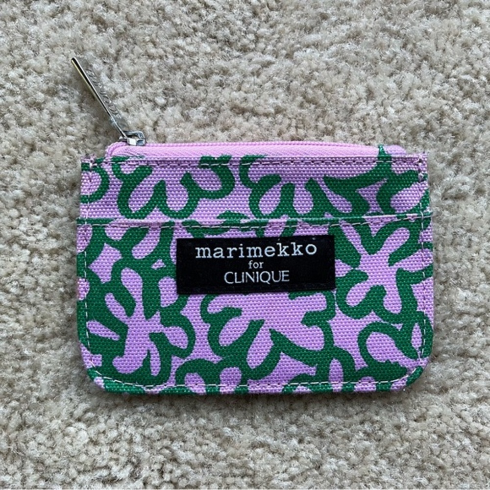 Marimekko for Clinique Pink & Green 4.5" Coin Change Purse - EUC